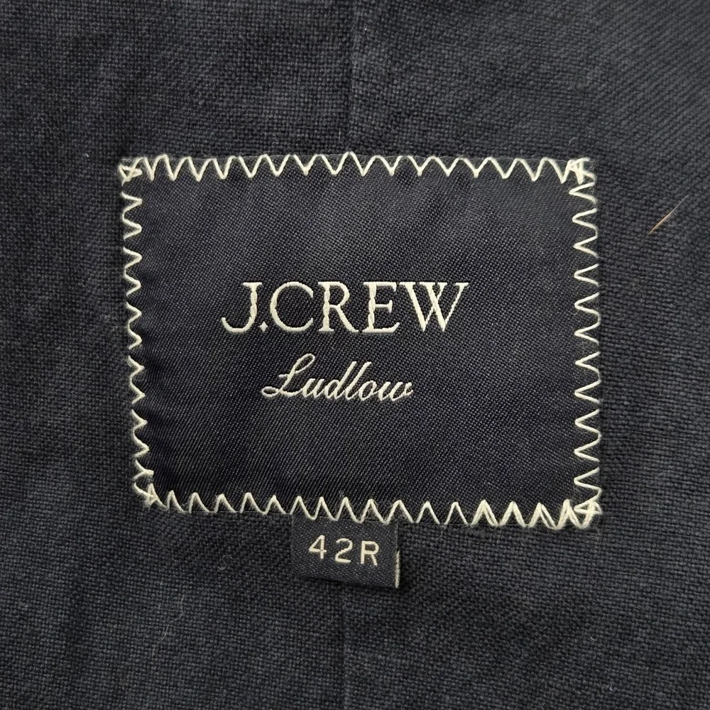 J. CREW Ludlow Men's 42 R Baird McNutt Irish Linen Blend Sport Coat Navy Blue